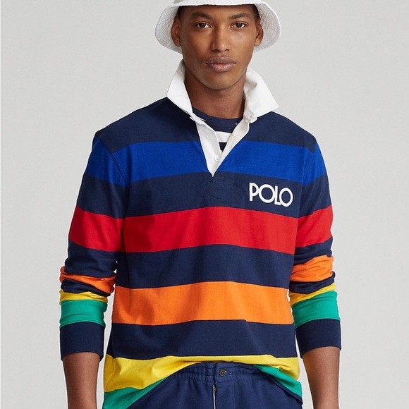 Polo Ralph Lauren Other - Polo Ralph Lauren Men’s Classic Fit Striped Jersey Rugby Shirt Size M